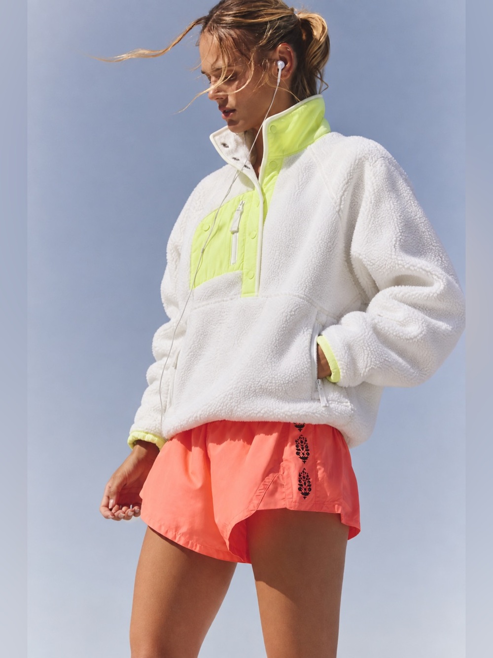 FREE PEOPLE FP Movement Hit The Slopes Colorblock Fleece Pullover
